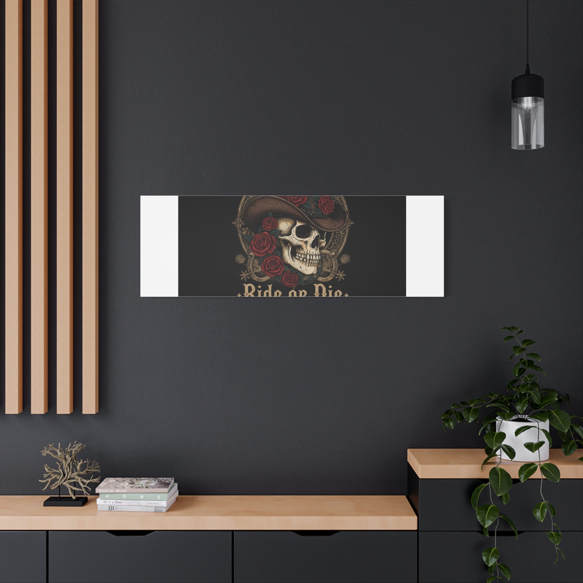 Ride or Die Skull Canvas | Western Skull Art, Gothic Americana