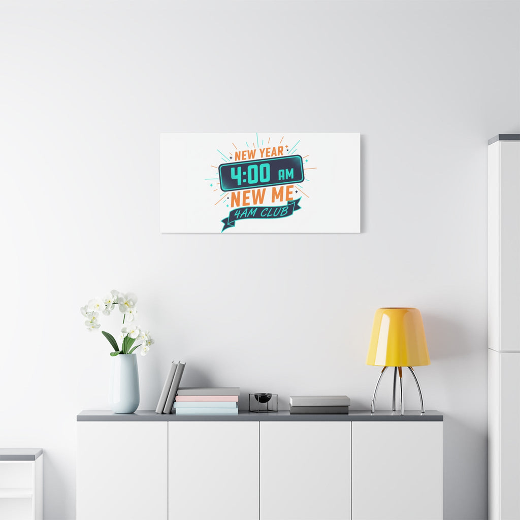 4AM Club New Year Graphic Canvas | Holiday Party Novelty, Festive New Year Decor