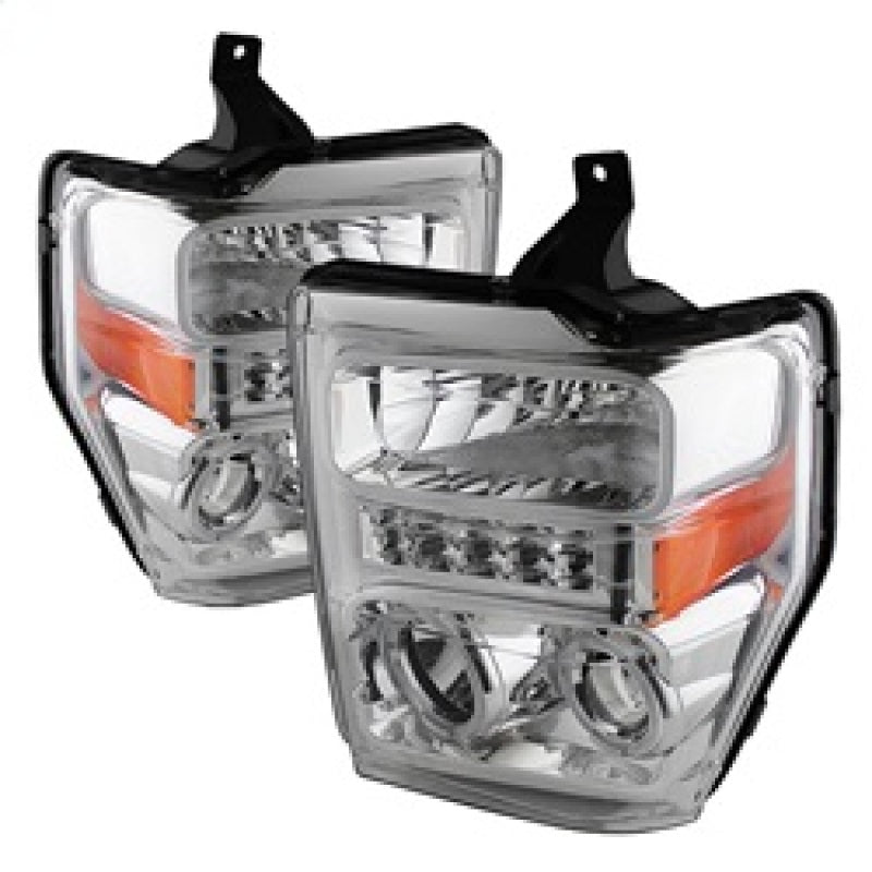 SPYDER Xtune Ford F250/350/450 Super Duty 08-10 Projector Headlights LED Halo Chrome PRO-JH-FS08-LED-C 5076274