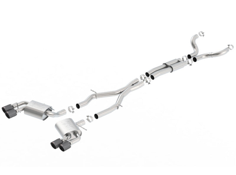 Borla 16-17 Chevy Camaro 6.2L 4in Dual CF Tips w/Black Core Dual Split Exit ATAK Catback Exhaust 140688CFBA