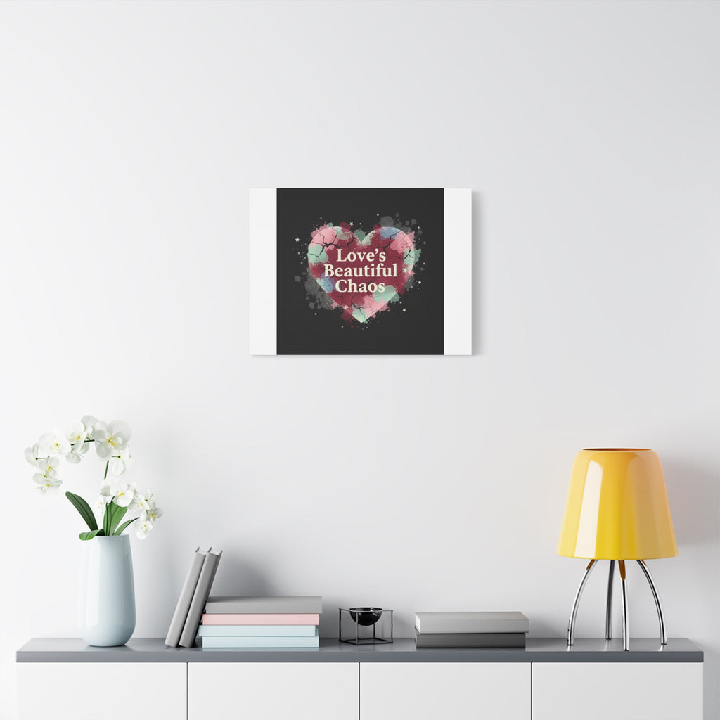 Love's Beautiful Chaos Canvas Print | Soft Grunge Hearts, Distressed Heart Art