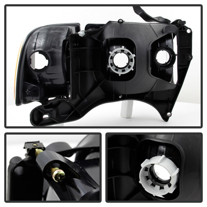 SPYDER Xtune Dodge Ram Sport Model Only 1999-2002 OEM Headlights Black HD-JH-DR99-SP-BK 9032158