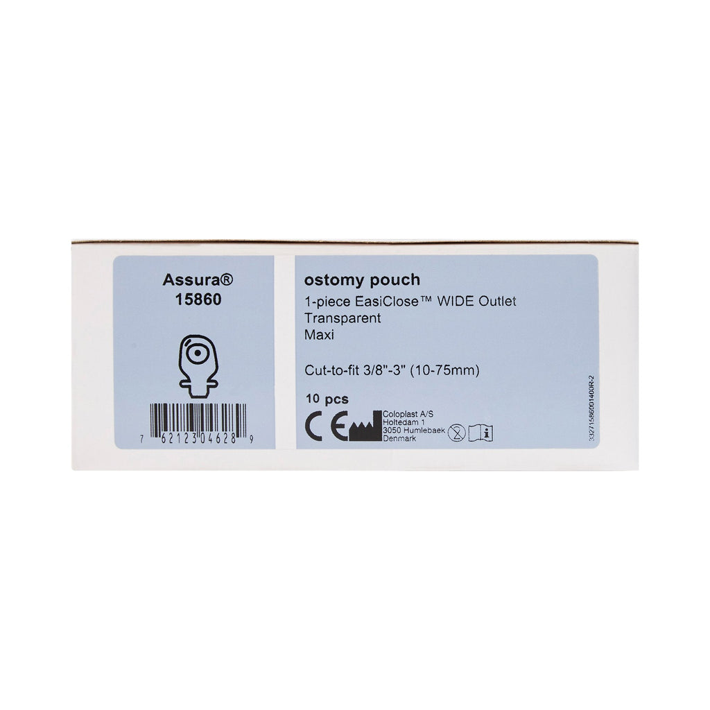 Assura® Original 1-Piece Transparent Colostomy Pouch, 10 – 75mm Stomas 15860