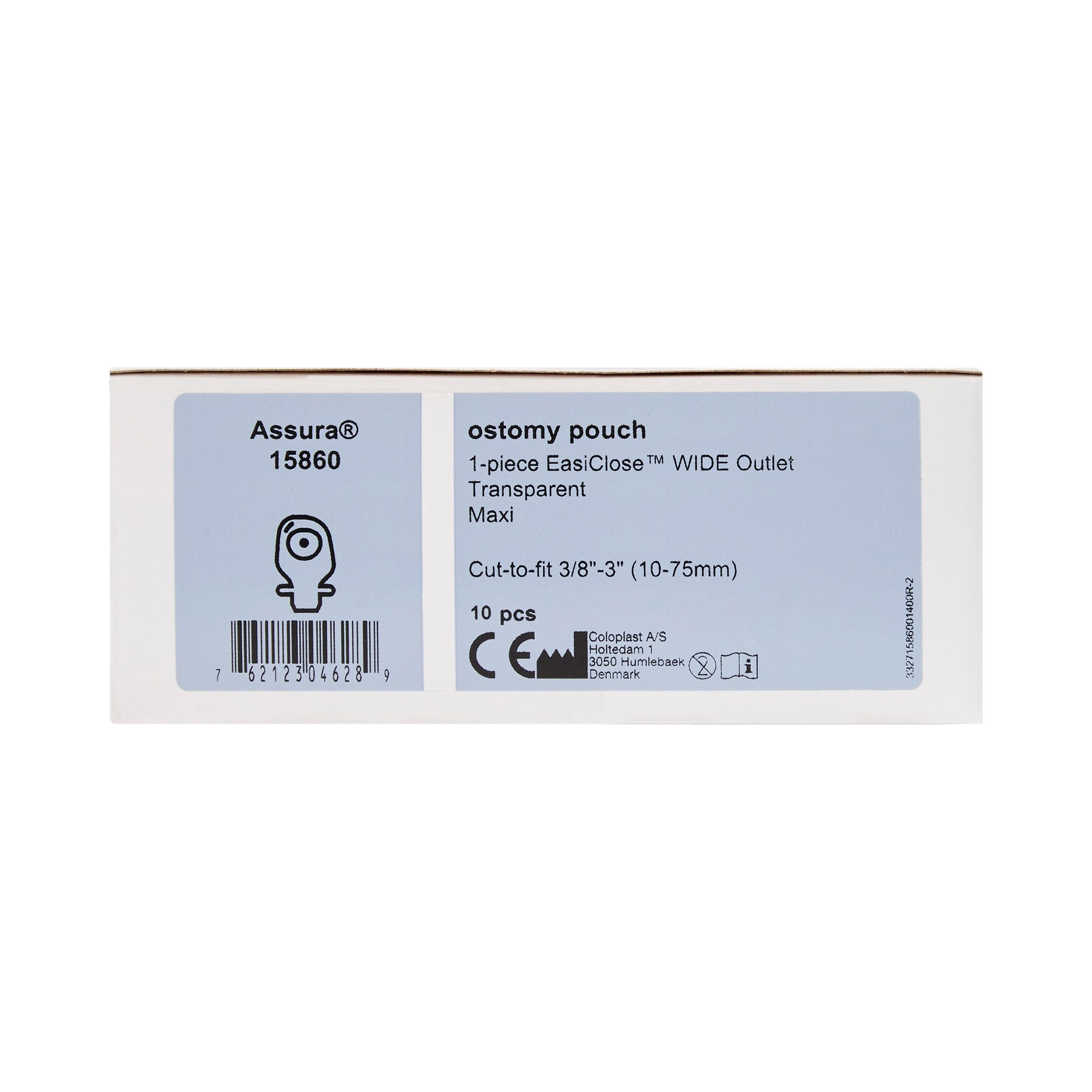 Assura® Original 1-Piece Transparent Colostomy Pouch, 10 – 75mm Stomas 15860