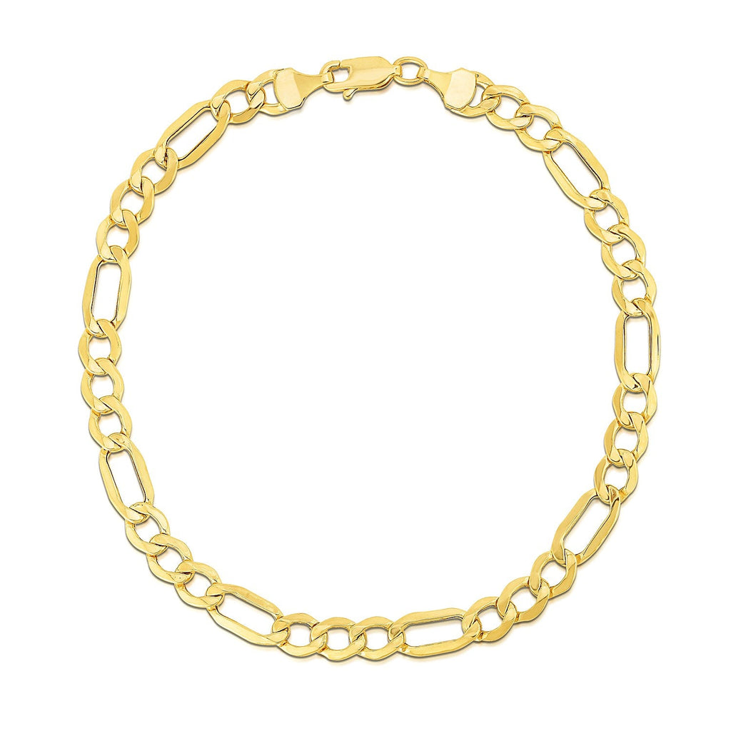 5.4mm 10k Yellow Gold Lite Figaro Bracelet - PhishStones Products