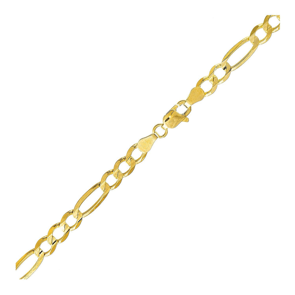 5.4mm 10k Yellow Gold Lite Figaro Bracelet - PhishStones Products