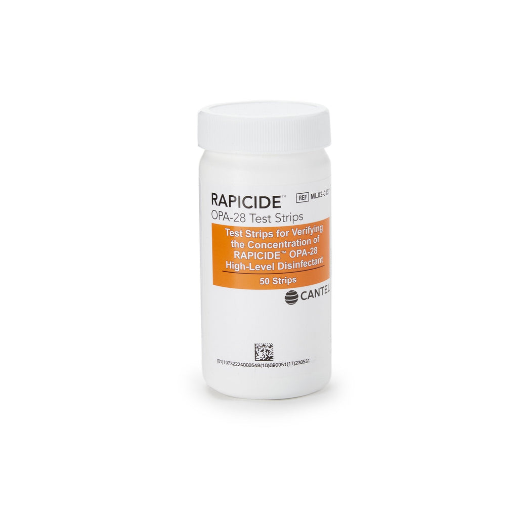 OPA Concentration Indicator Rapicide™ OPA/28 Pad 50 Test Strips Bottle Single Use ML02-0137