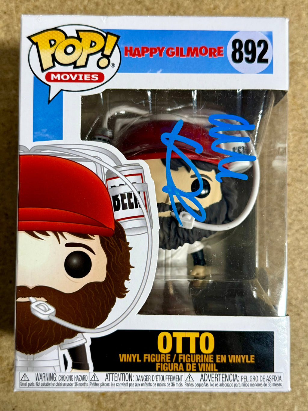 Alan Covert Signed Funko Pop! Movies Otto #892 Happy Gilmore Caddy With JSA COA