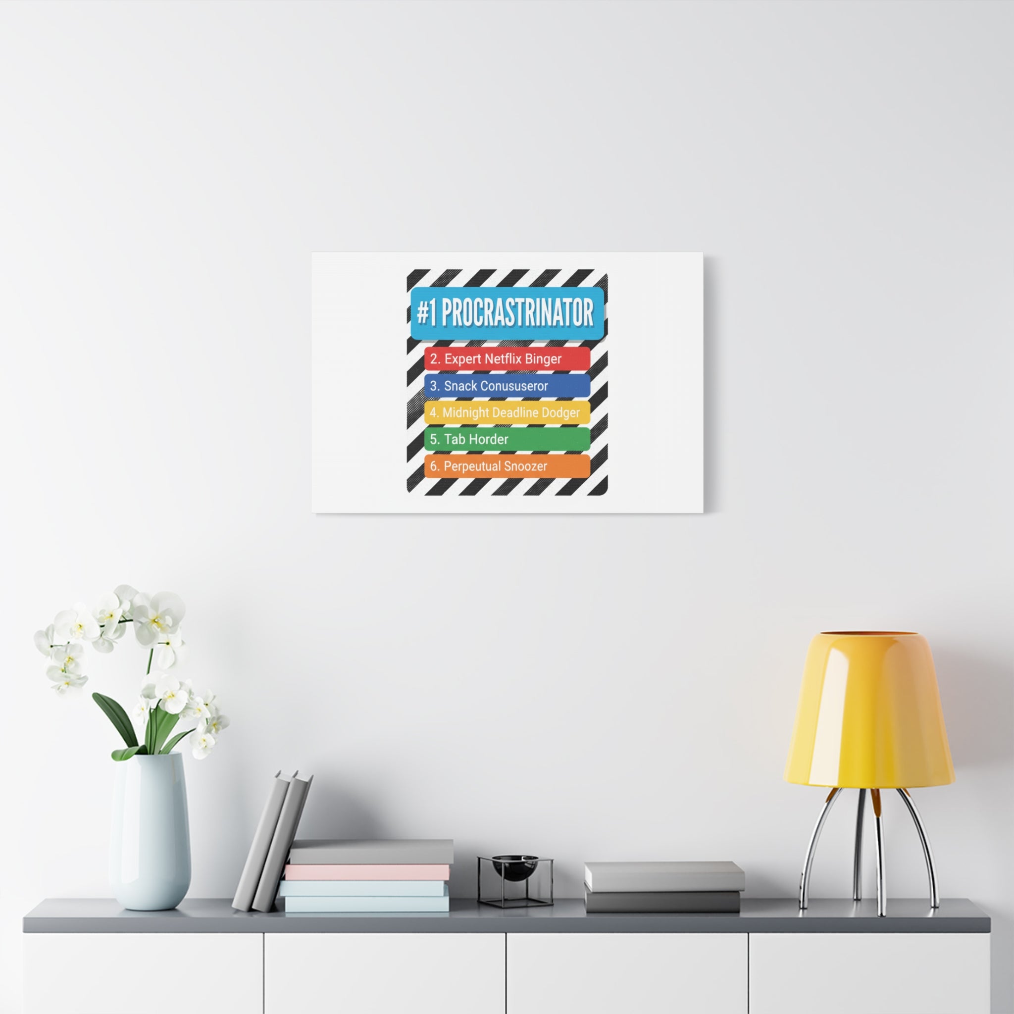 #1 Procrastinator Canvas, Rank-Style List Poster | Top-List Ranking Obsession