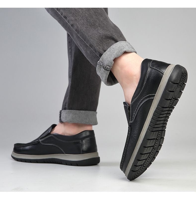 Men's Casual Waterproof Lightweight Leather Shoes