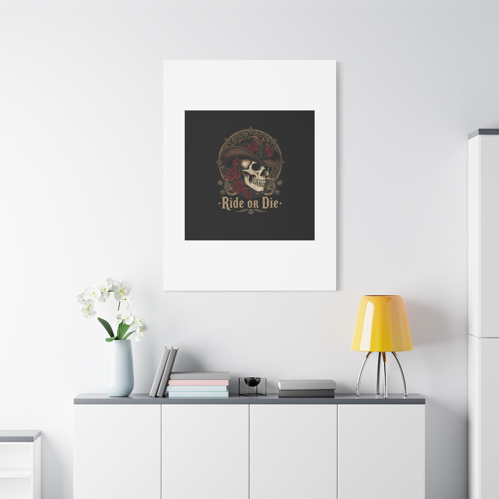 Ride or Die Skull Canvas | Western Skull Art, Gothic Americana
