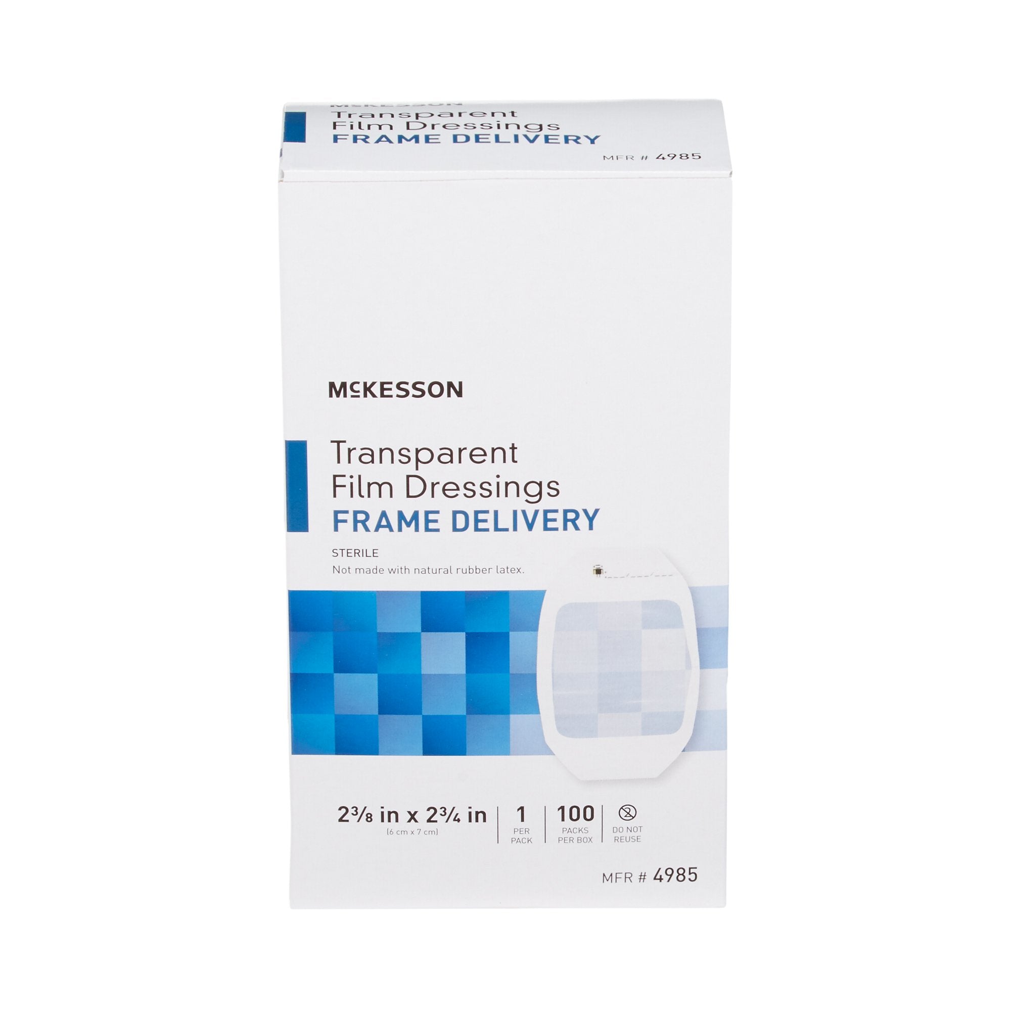 McKesson Octagonal Sterile Dressing with Frame-Style Delivery, 6 x 7 Centimeter 4985