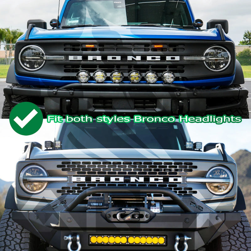 AlphaRex 21-23 Ford Bronco NOVA LED Projector Headlights Black 880260 *Discontinued