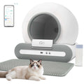 56L Self - Cleaning Smart Cat Litter Box — App Control (2.4GHz Wi‑Fi Only), Low - Entry 5.9 in / 15 cm, Includes Litter Mat & Waste Bags, Fits Tofu & Clumping Litter - PhishStones Products
