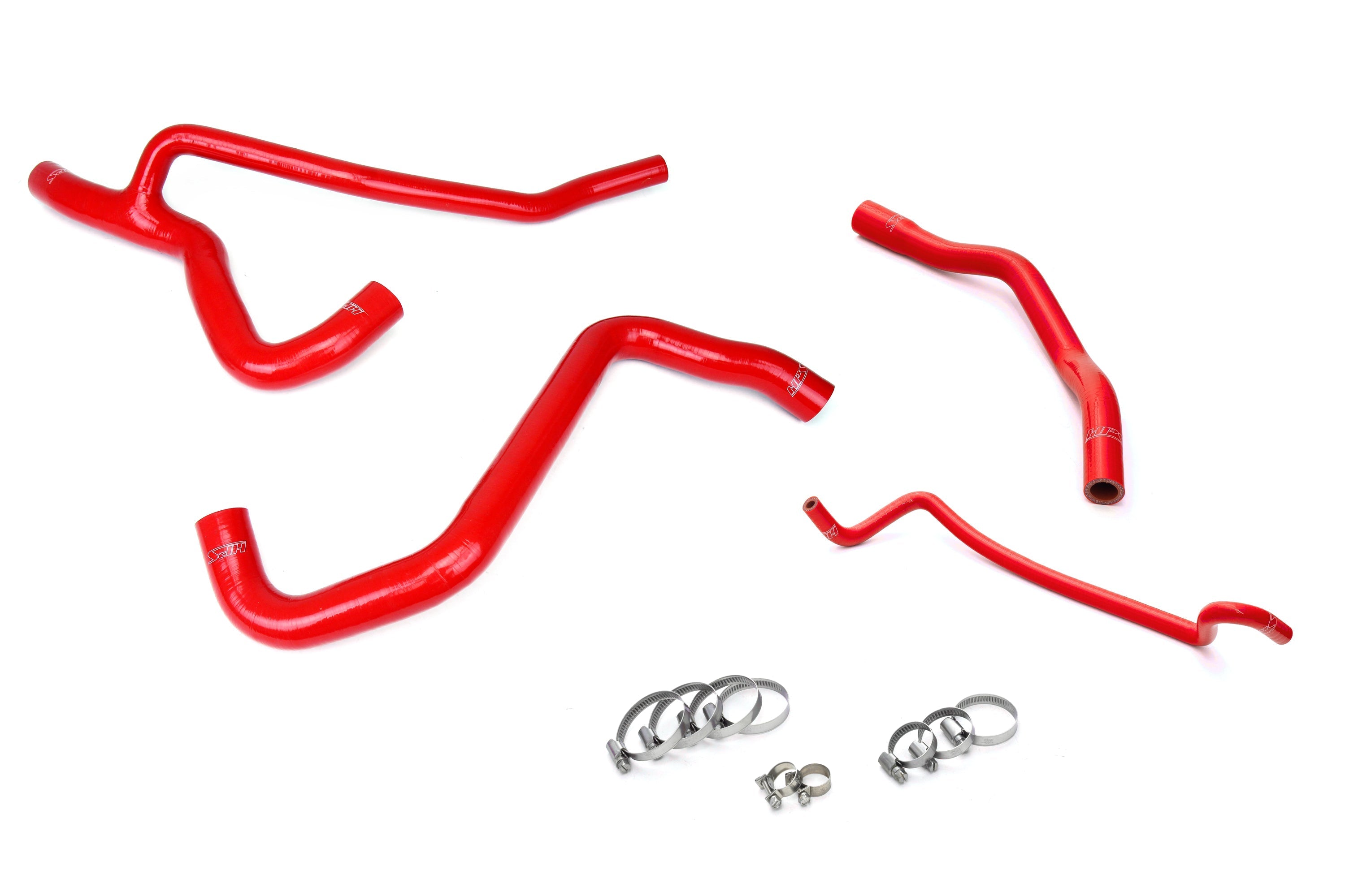 HPS Performance Products HPS Red Reinforced Silicone Radiator Hose Kit Coolant Ford 07-10 Mustang GT V8