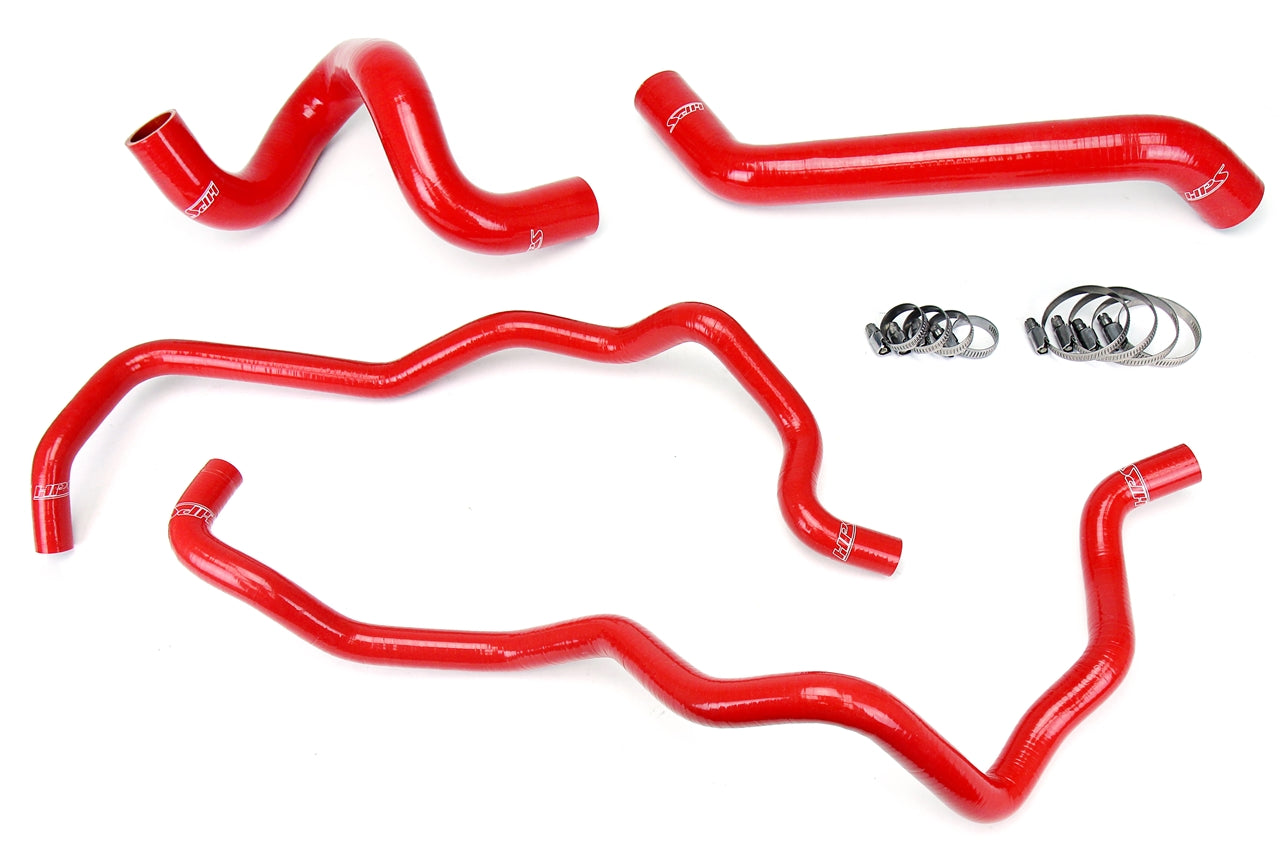 HPS Performance HPS Red Reinforced Silicone Radiator + Heater Hose Kit Jeep 07-11 Wrangler JK 3.8L V6 Left Hand Drive