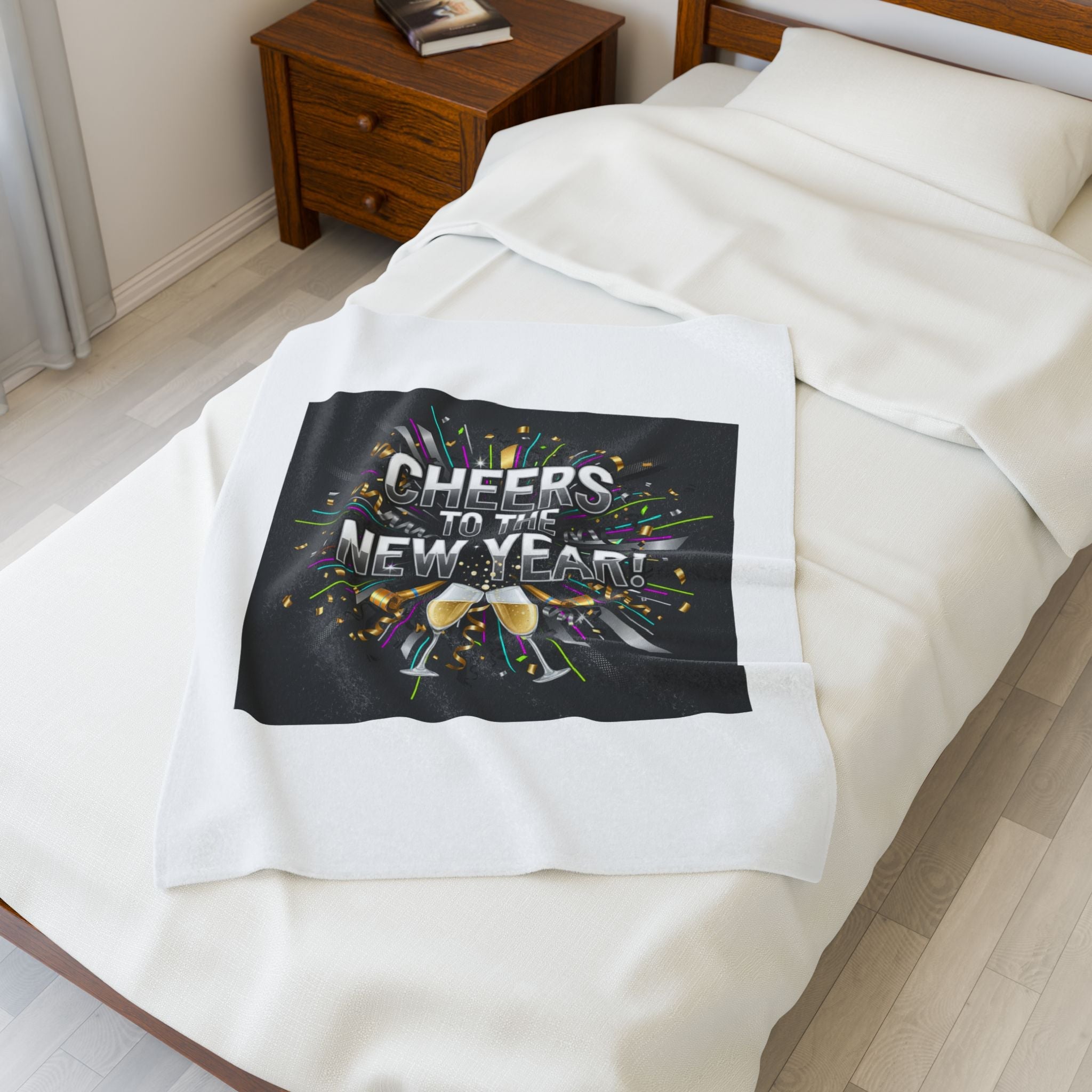 Cheers to the New Year! Plush Blanket | NYE countdown, champagne sparkle