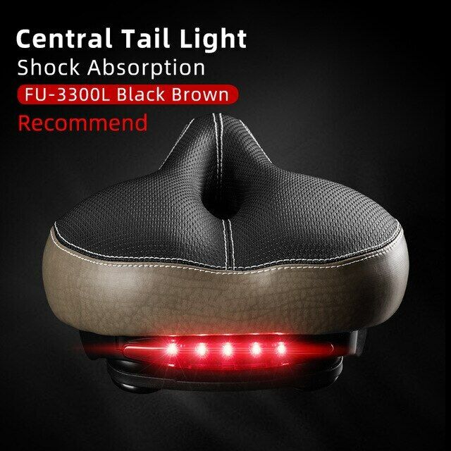 ROCKBROS Bicycle Saddle Seat Cushion with Taillight Breathable Softlou