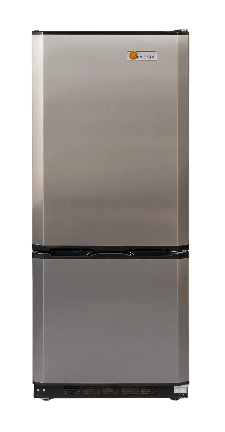 SunStar 10CU Solar DC/AC Refrigerator - Stainless Steel ST-10RF-SS