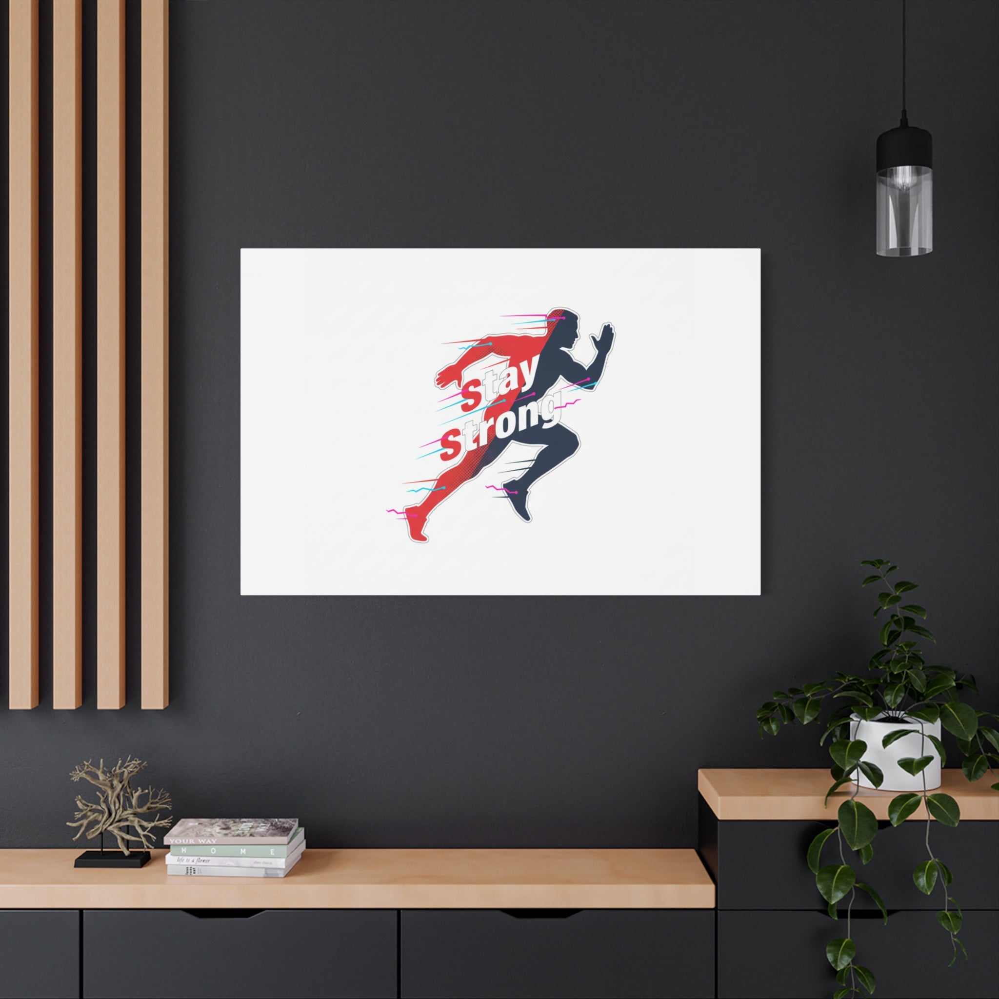 Stay Strong Runner Canvas | Fitness Motivation, Gym Wall Art