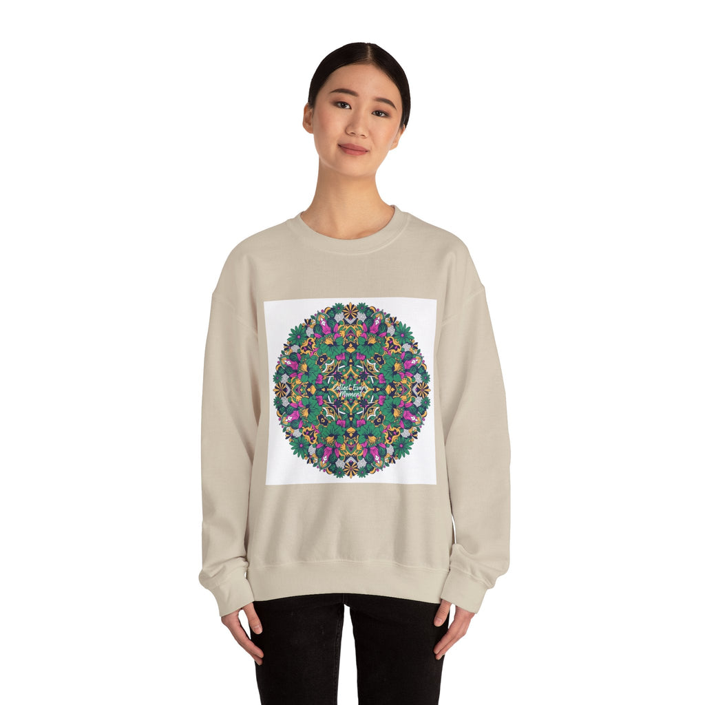 Psychedelic Botanical Mandala Crewneck | Festival Art Sweatshirt