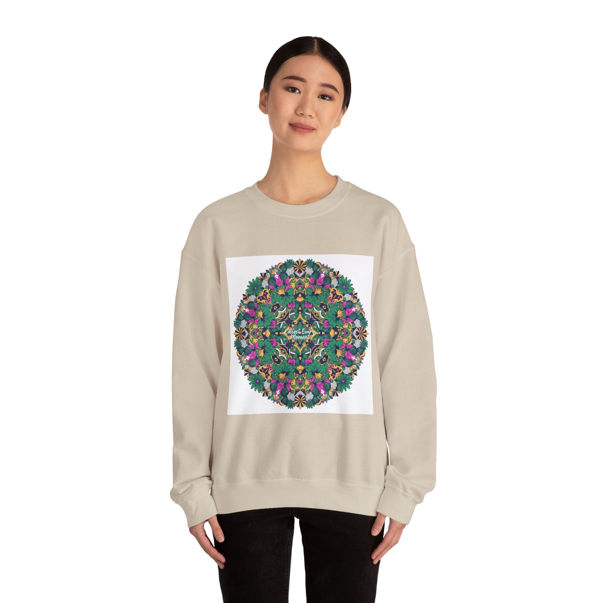 Psychedelic Botanical Mandala Crewneck | Festival Art Sweatshirt