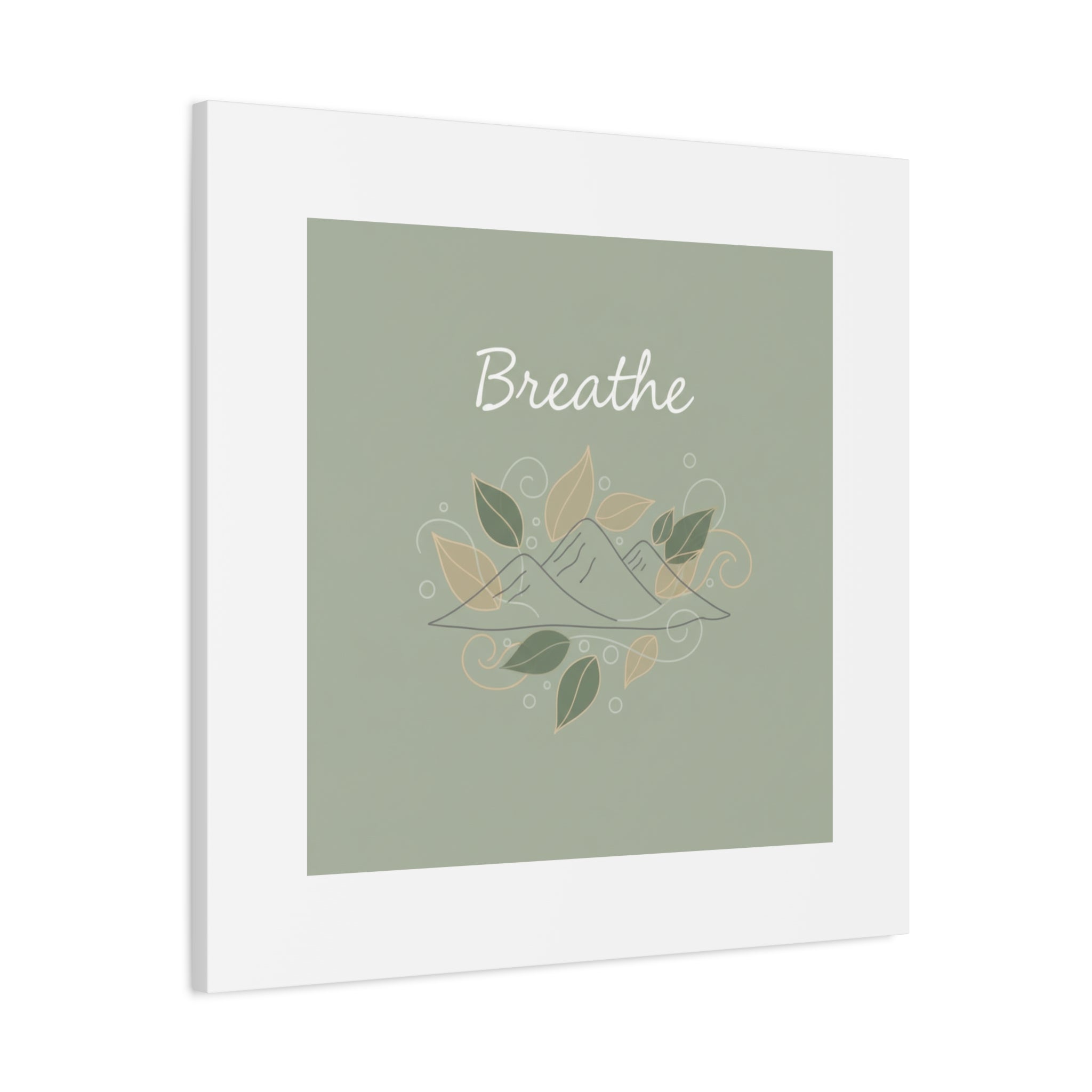 Breathe Mountain Line Canvas | Nature Symbols, Minimal Forest Wall Art