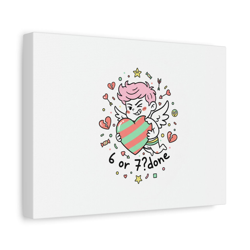 Weird Cupid heart illustration Canvas | Weird Valentine, quirky chaotic love