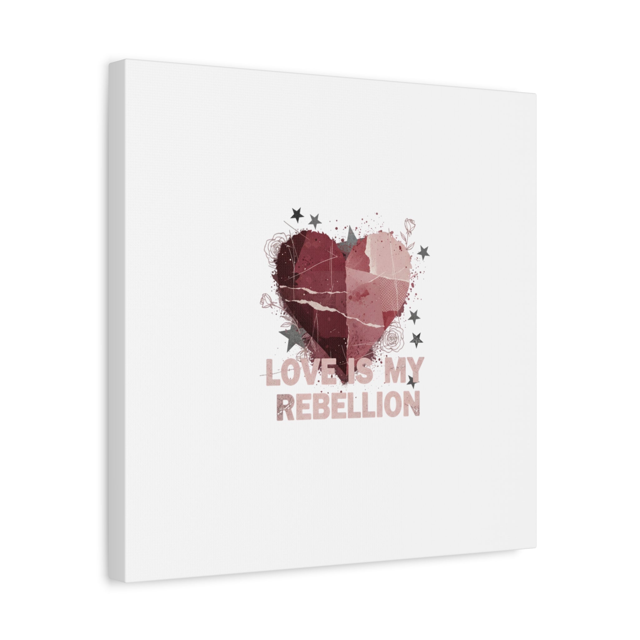Love Is My Rebellion Canvas | Soft Grunge Hearts, Distressed Valentine Collage