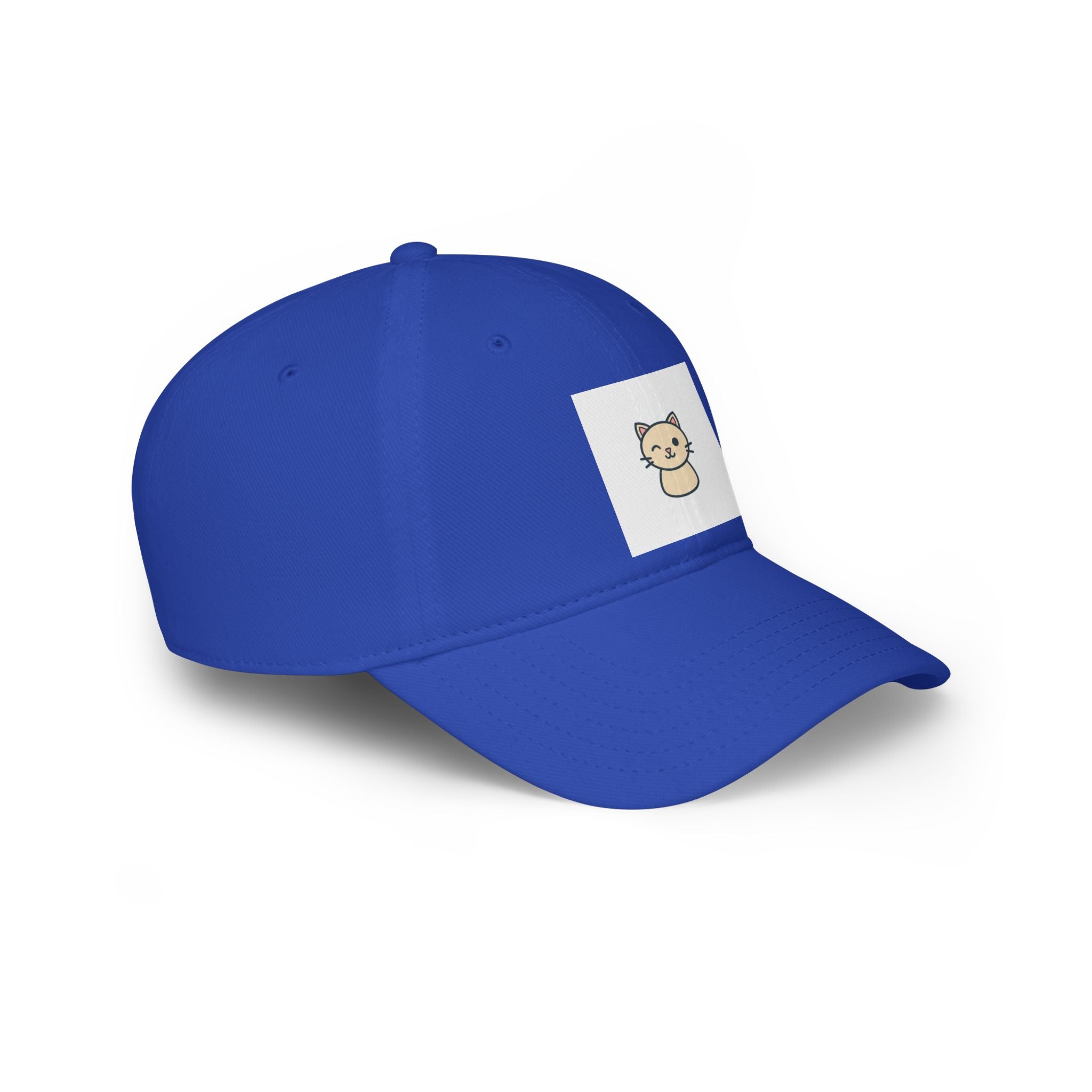 Cute Cat Patch Baseball Cap — Minimalist Kitten Embroidered Hat