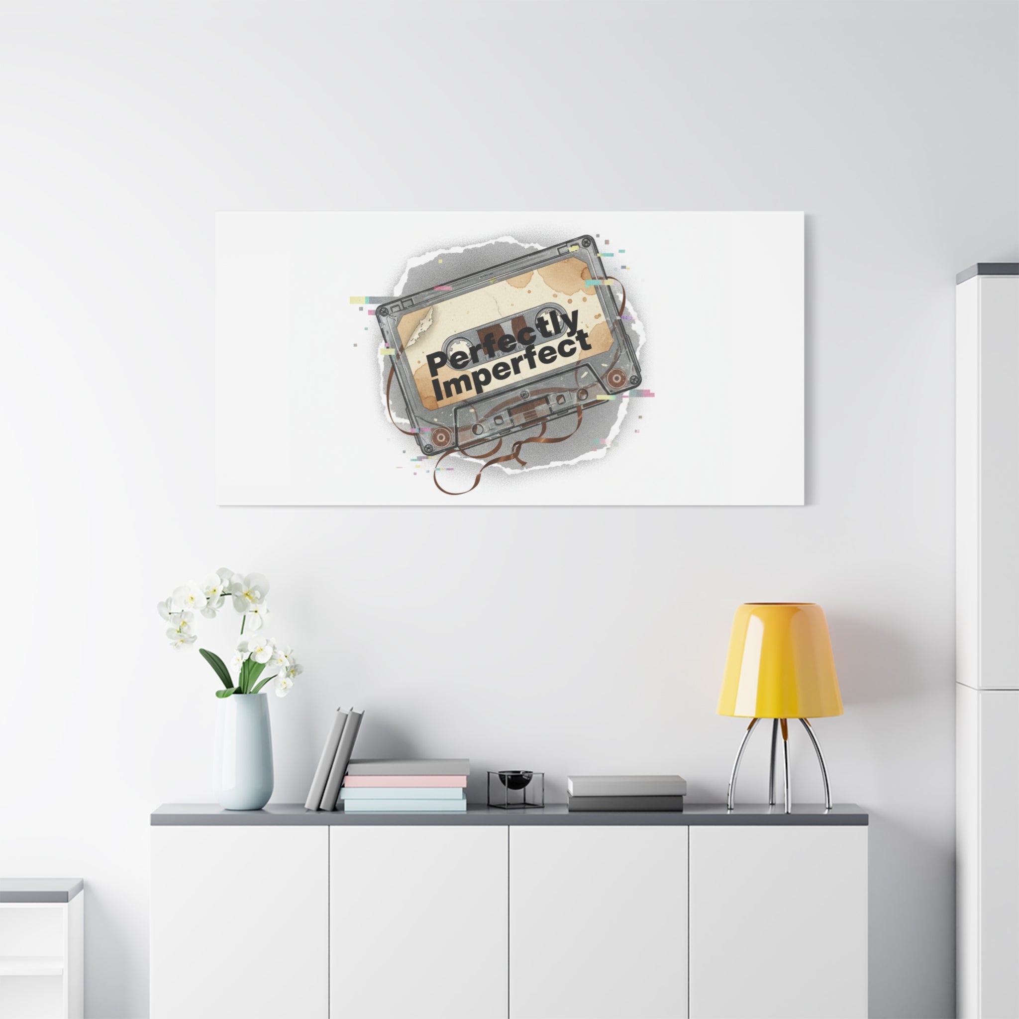 Perfectly Imperfect Cassette, Canvas Print | Analog Error, glitch art static