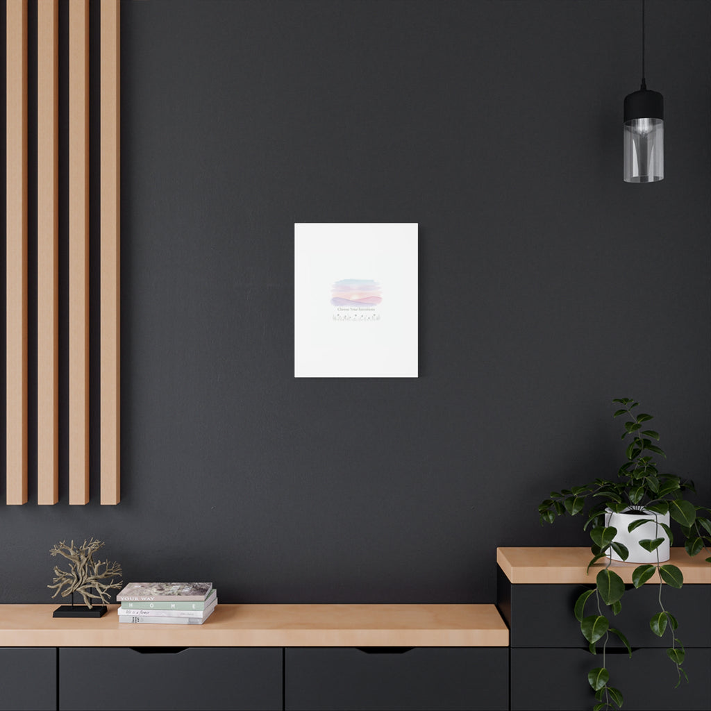 Choose Your Intentions Canvas, soft wellness poster, pastel gradient mindfulness art