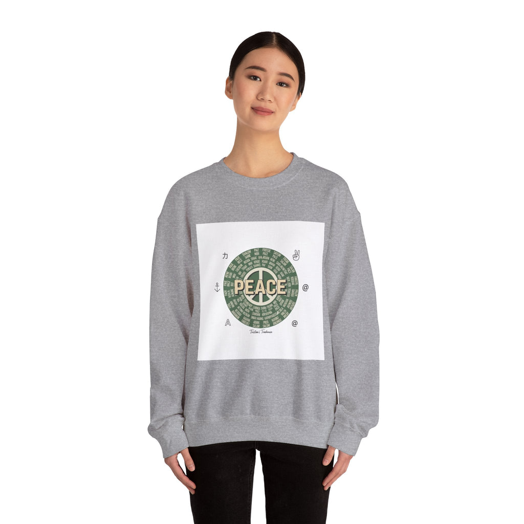 Handwritten Peace Doodle Sweatshirt | sketch aesthetic, hand drawn message