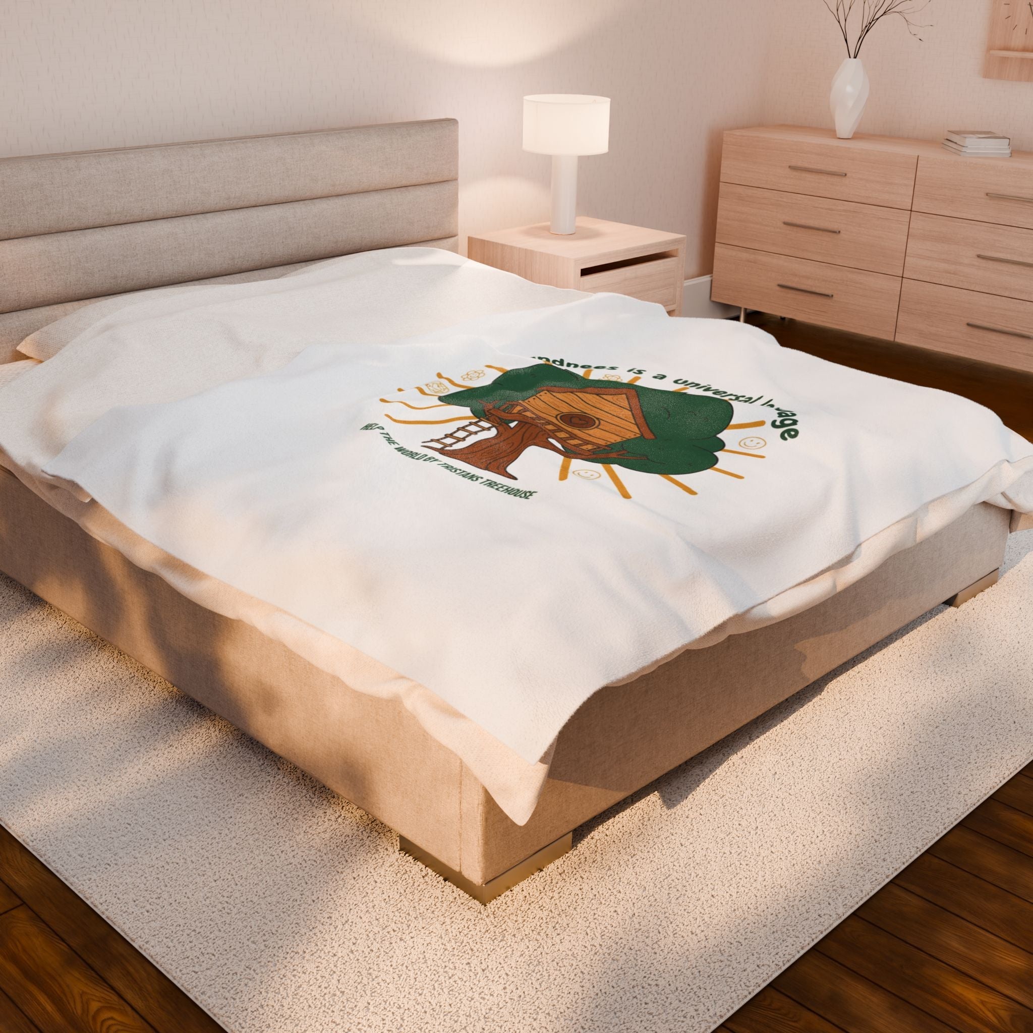 Kindness Is a Universal Language Plush Blanket | eco humor, sustainable living