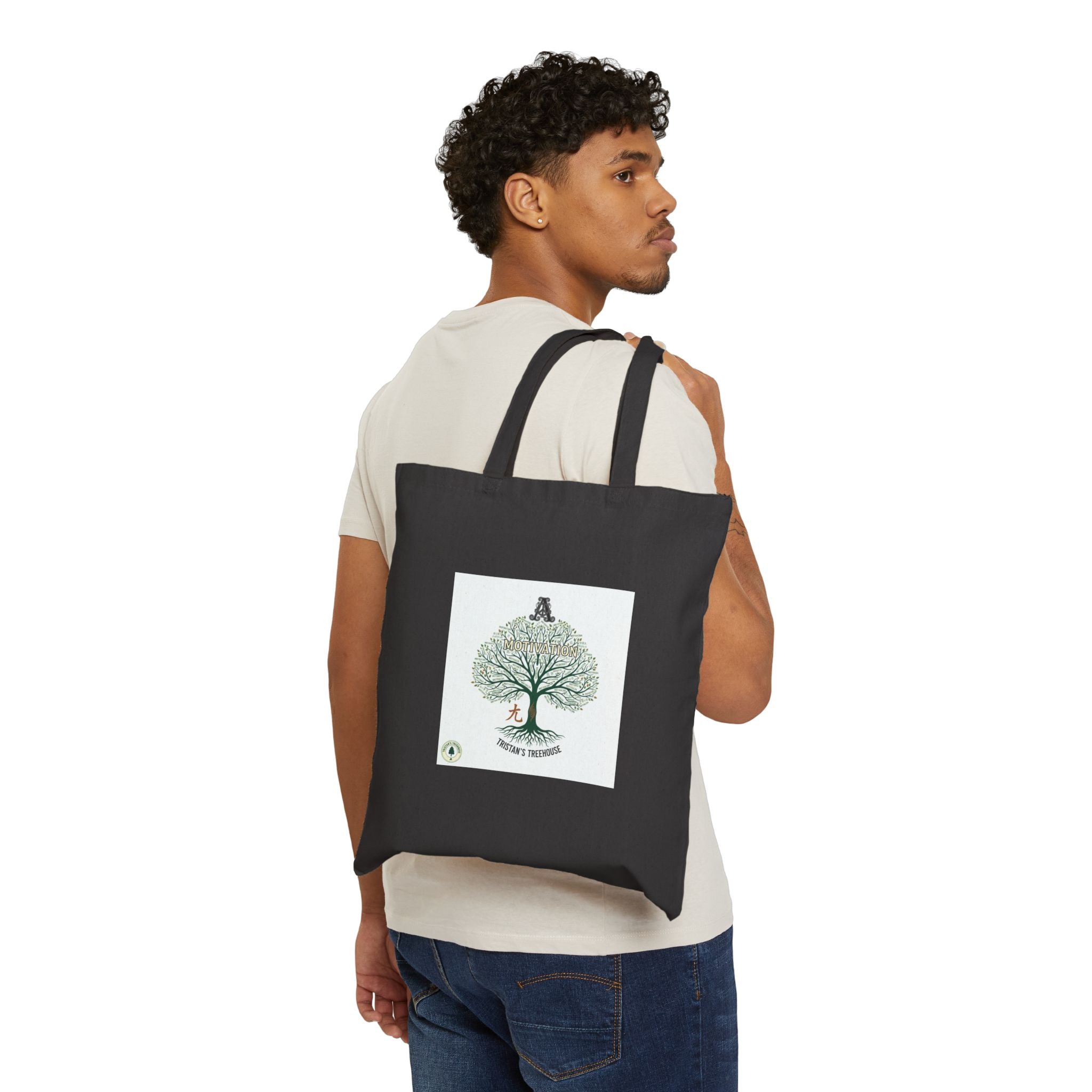 Handwritten Doodle Tree Tote | sketch aesthetic, handwritten message