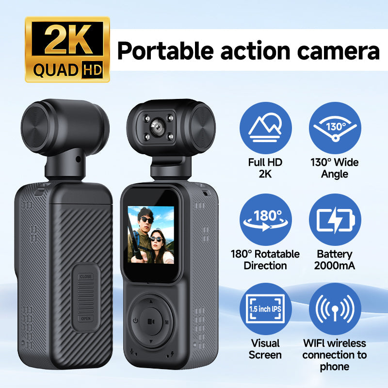 Panoramic Sports Camera Handheld DV Outdoor HD 4K Dual Lens Cycling Recorder Camera