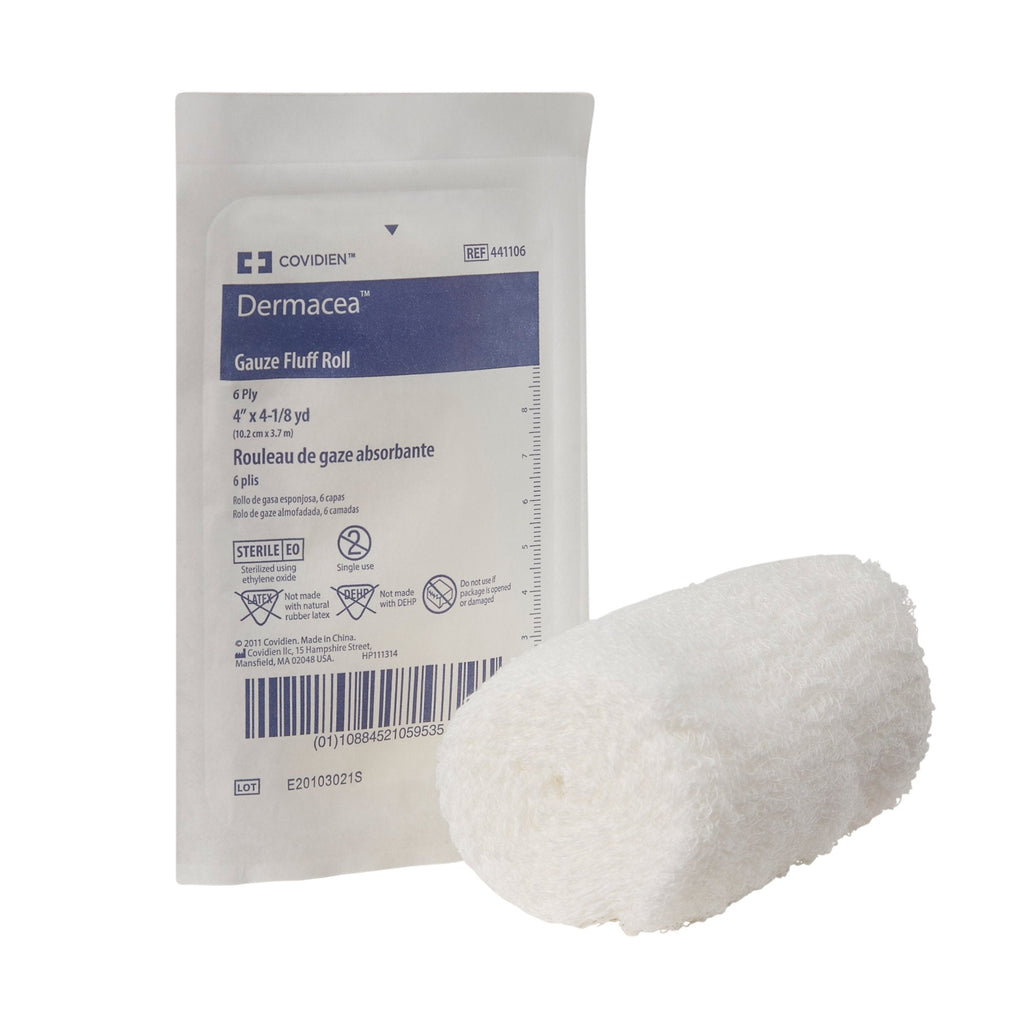 Dermacea™ Sterile Fluff Bandage Roll, 4 Inch x 4-1/8 Yard, 6-Ply 441106