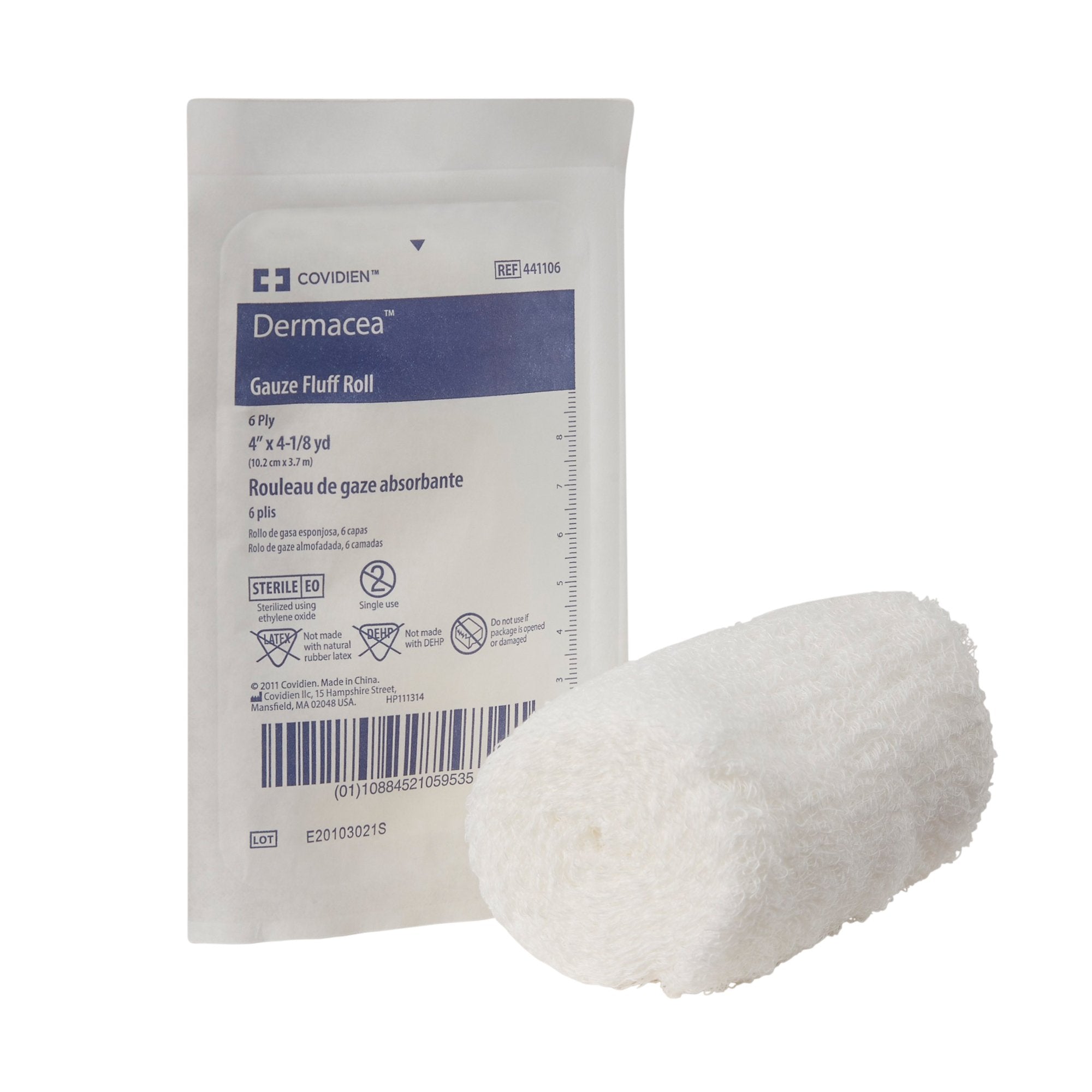 Dermacea™ Sterile Fluff Bandage Roll, 4 Inch x 4-1/8 Yard, 6-Ply 441106