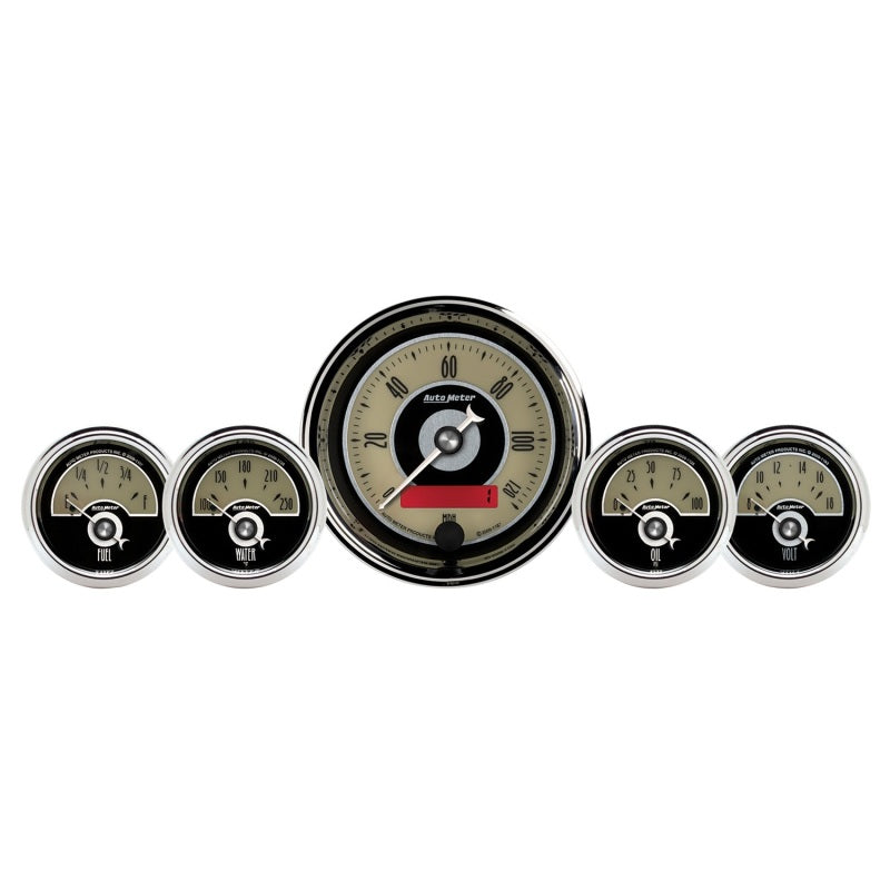 AutoMeter Gauge Kit 5 Pc. 3-3/8in. & 2-1/16in. Elec. Speedometer Cruiser Ad 1100