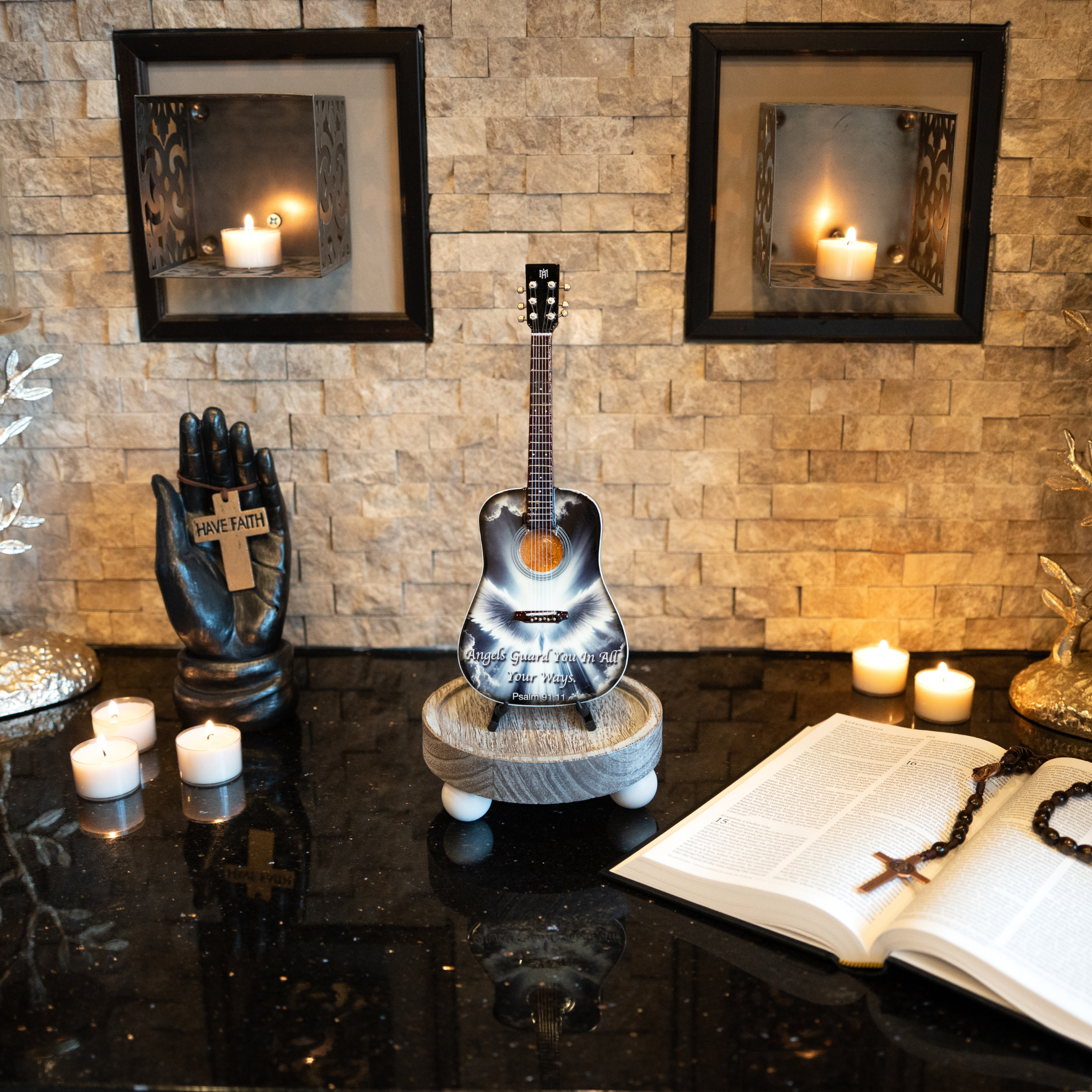 Psalm 91:11 Miniature Guitar