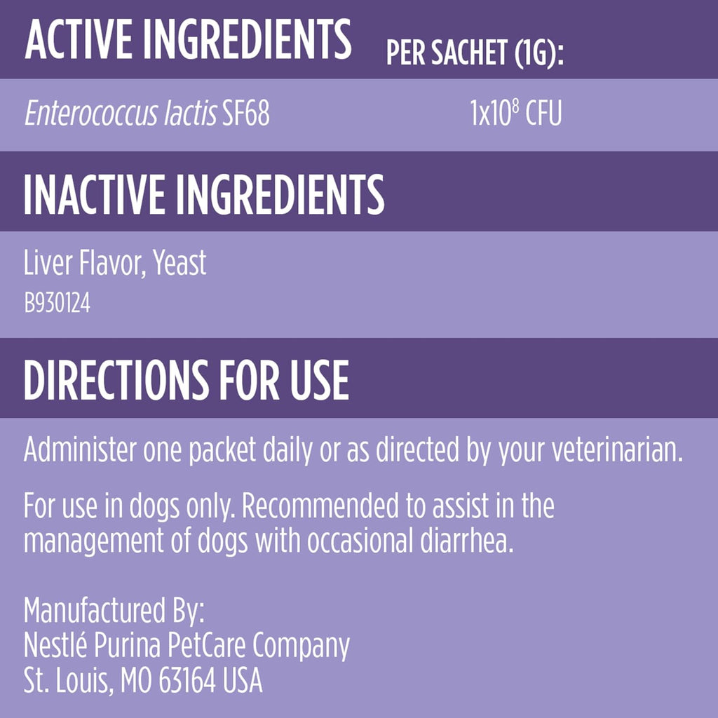 Purina Pro Plan FortiFlora Dog Probiotic – 30 Sachets for Digestive Support