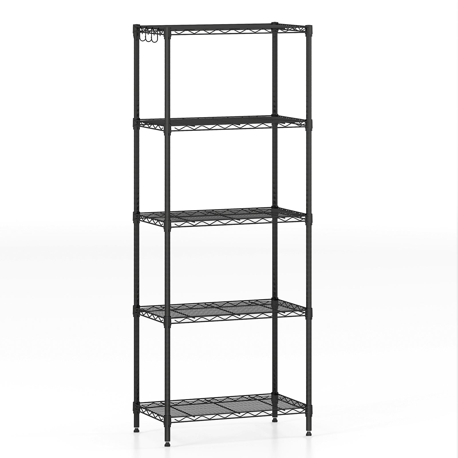 DirectDeals 5-Tier Heavy Duty Metal Storage Shelving Unit, 750 lbs Capacity, Black