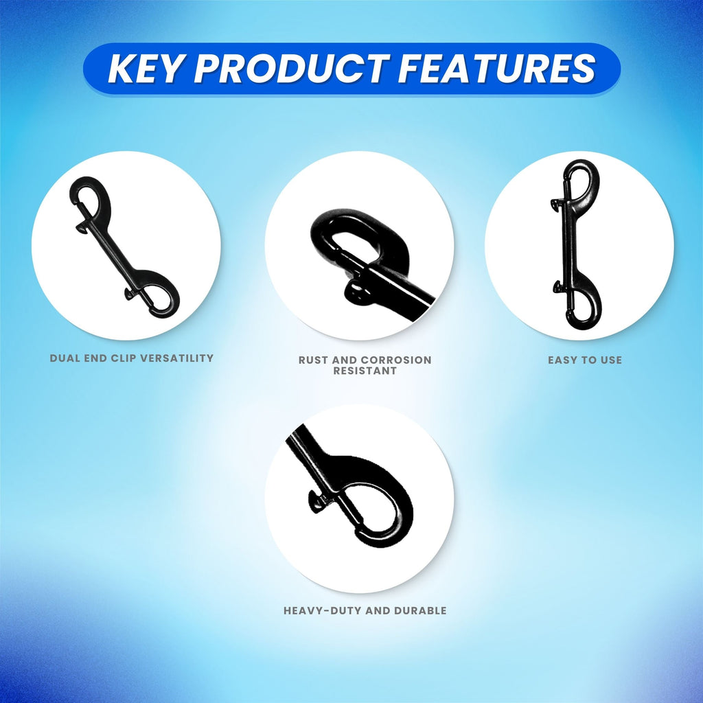 Scuba Choice Black Stainless Steel Clip Double Ended Snap Bolt, 118mm