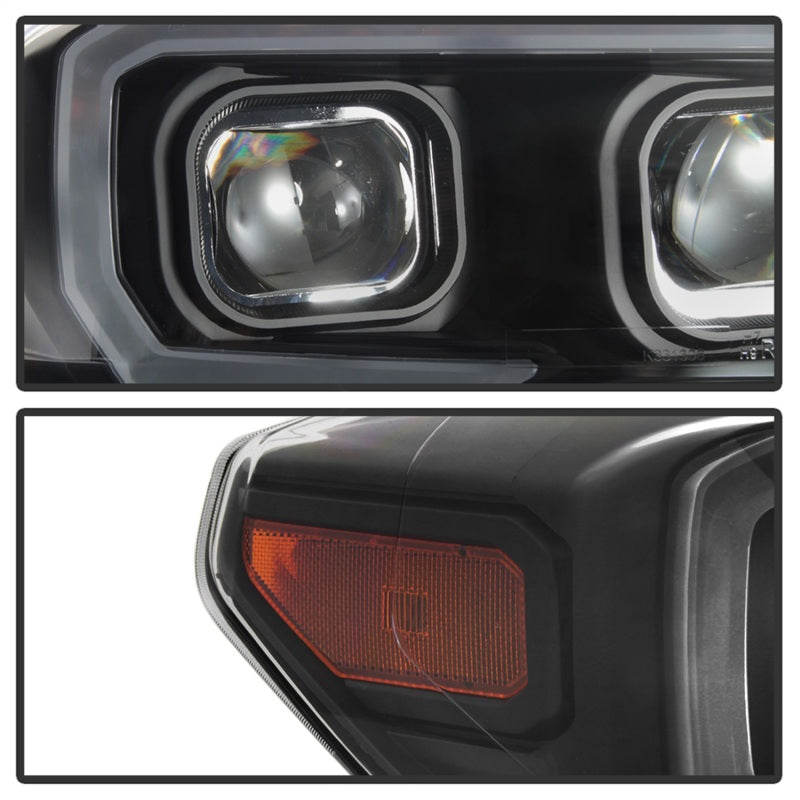 SPYDER xTune 16-18 Toyota Tacoma SR/SR5 DRL Proj Headlights w/Turn Signal - Blk (PRO-JH-TTA16-SR-BK) 9042997
