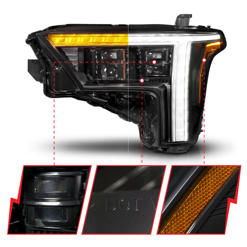 ANZO 22-24 Toyota Tundra (w/Factory LED Refl.) Z-Series Full LED Proj Headlights - Driver Side ONLY 111599X-L