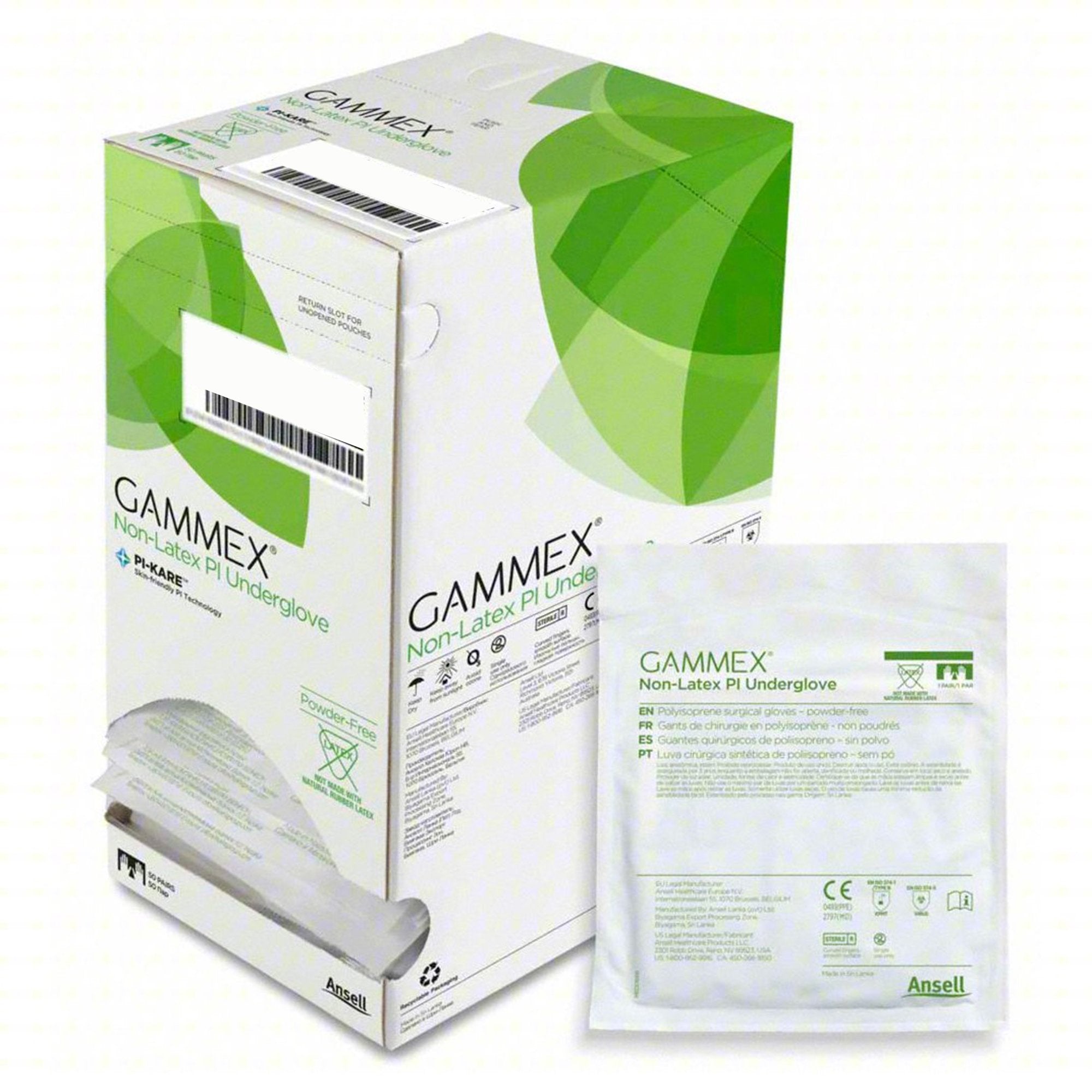 Gammex® Non-Latex PI Polyisoprene Surgical Underglove, Size 8, Green 20687280