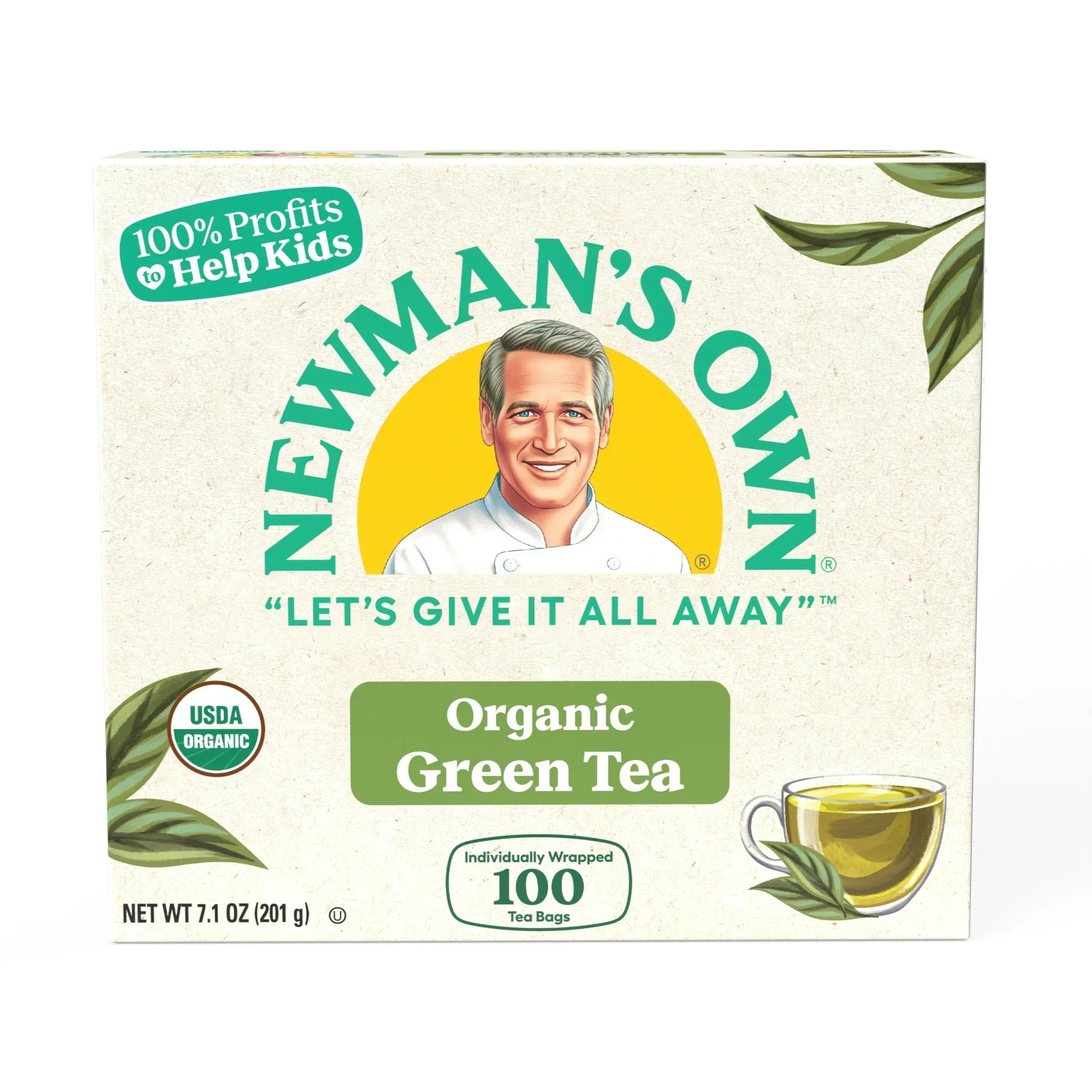 Newman's Own Organics 100% Pure Green Tea Bags (Pack of 5)