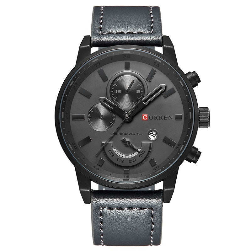 Cairen Water-Resistant Calendar Leather Business-Casual Quartz Watch