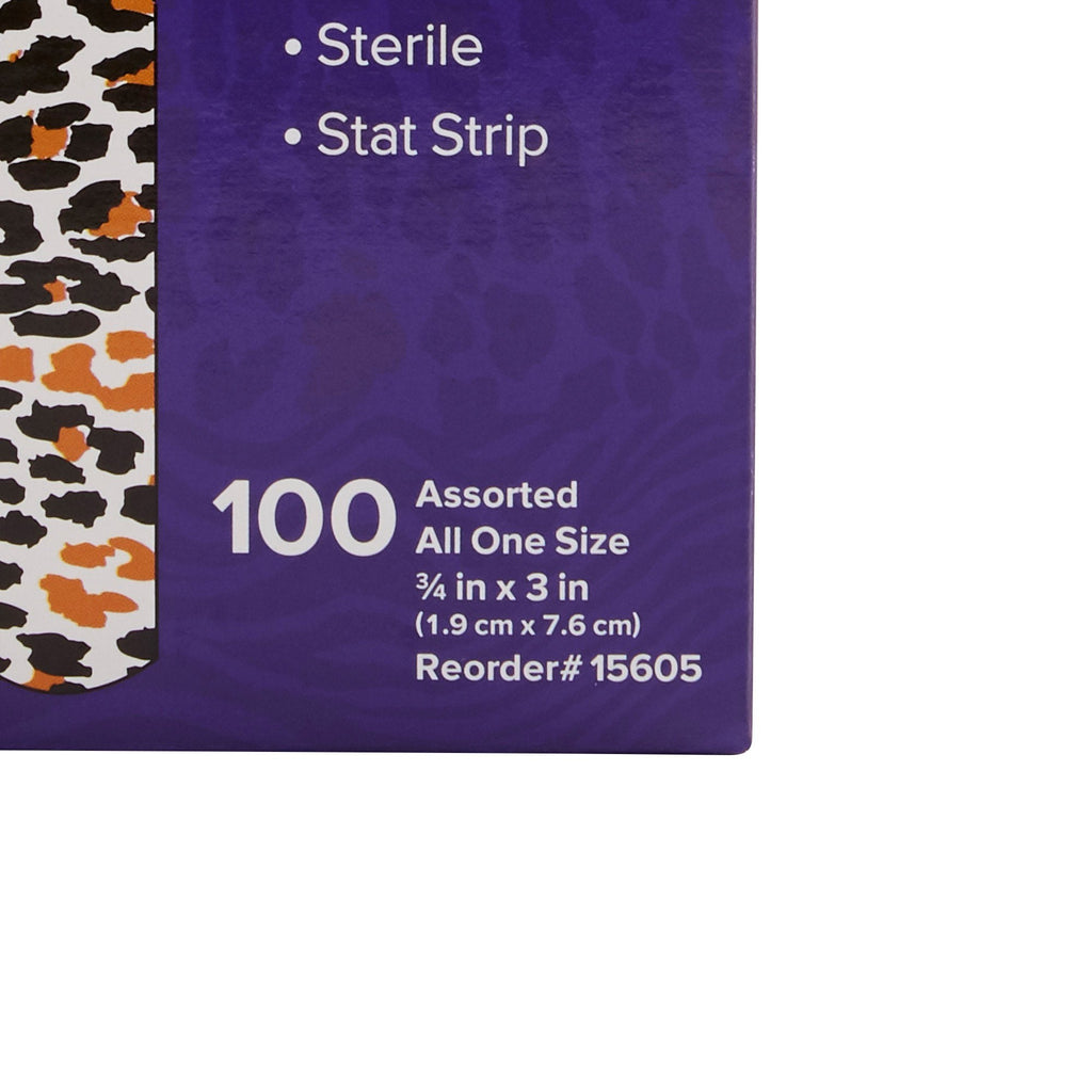 American® White Cross Stat Strip® Designer Safari Adhesive Strip, ¾ x 3 Inch 15605
