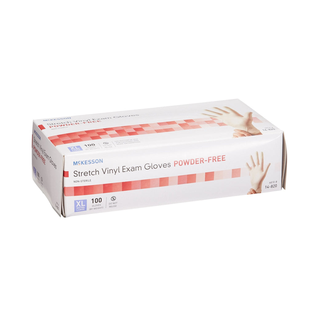 McKesson Stretch Vinyl Exam Glove, Extra Large, Ivory 14-820